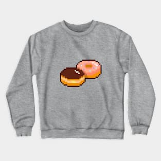 Boston cream and strawberry dipped donut pixel art Crewneck Sweatshirt